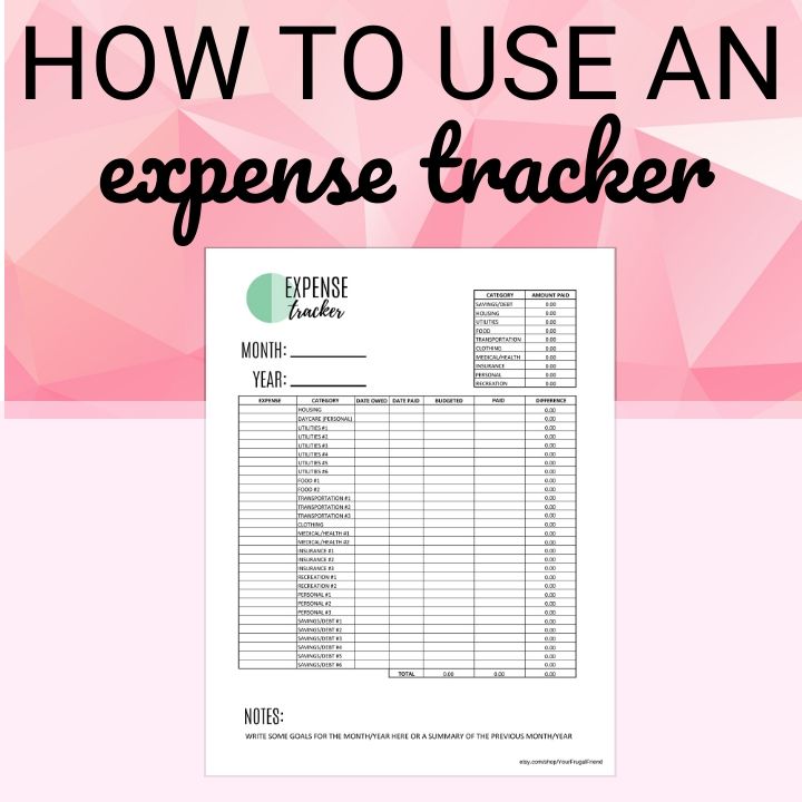 How to use an Expense Tracker Template - Your Frugal Friend Blog